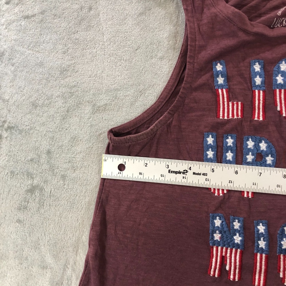 Lucky Brand Tank Top Womens Light Up The Sky Patriotic Red Size M 4th Of July - Picture 8 of 16